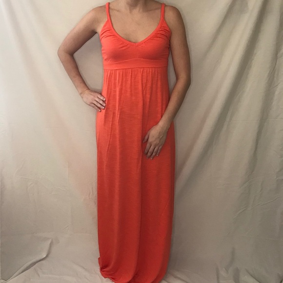 Orange Maxi Tank Top Cotton Dress - Picture 7 of 8